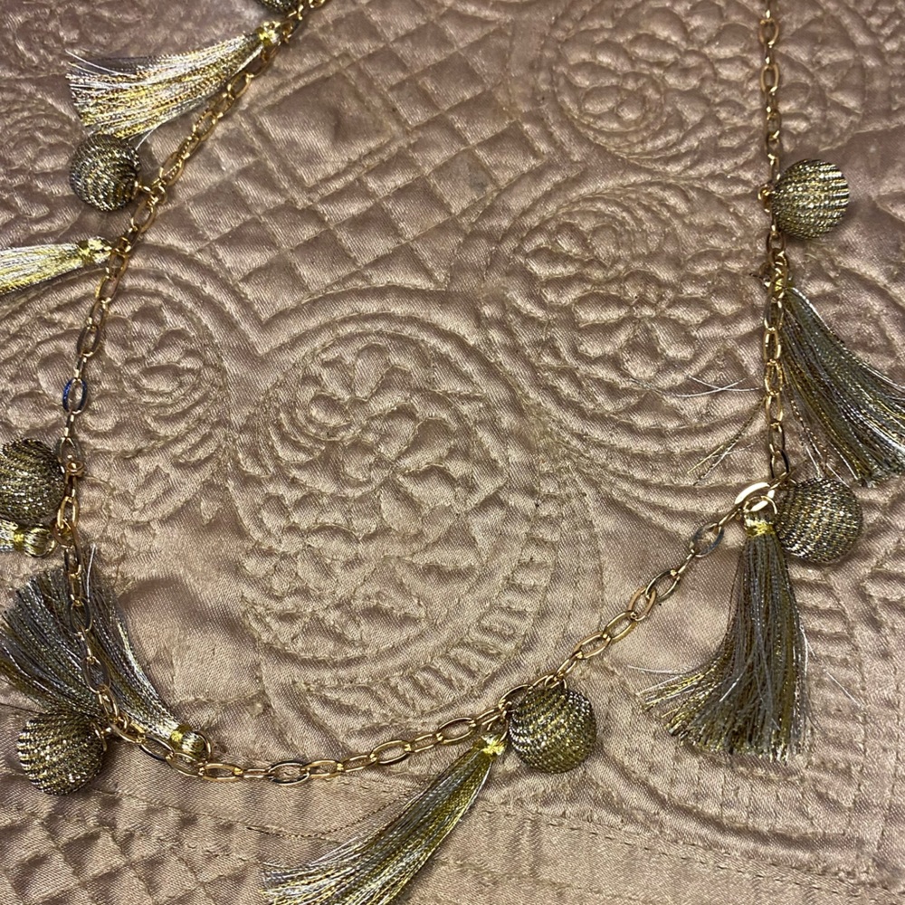 Rebecca Minkoff NWOT Silver And Gold Tassel Chain Goddess Necklace - Picture 15 of 16